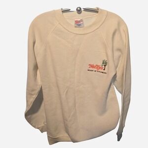 MENS RETRO 90'S CREAM‎ HANES CREWNECK SOUBENIR SWEATSHIRT SIZE MEDIUM